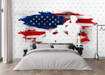 Veterans day poster. Veteran's day illustration with american flag, 11th November, Vector illustration Wall mural