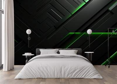 abstract green and black metal background Wall mural