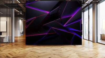 black carbon texture background random and some neon purple effect  Wall mural