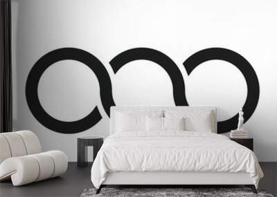 Abstract shape for branding, logotype design. Three circles in chain, triple infinity. Wall mural