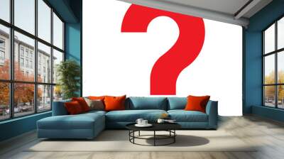 Big red question mark isolated on white background. Wall mural