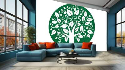 Money Tree Prosperity Symbol Logo Wall mural