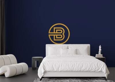 letter b with circle logo icon design vector design template inspiration Wall mural