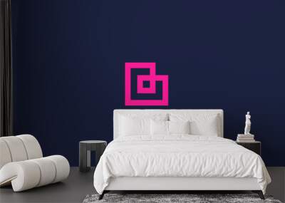 letter b with love logo icon design vector design template inspiration Wall mural