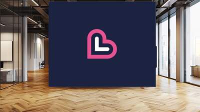 Letter bl with heart logo icon design vector design template inspiration Wall mural