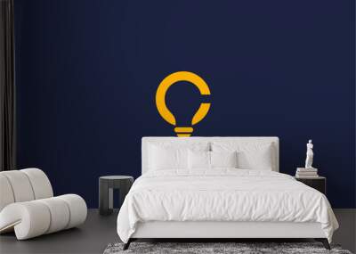 letter c with bulb logo icon design vector design template inspiration Wall mural