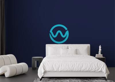 letter sw with circle logo icon design vector design template inspiration Wall mural