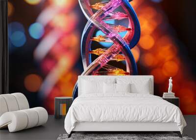  Graphical representation of the DNA chain. AI generativ. Wall mural