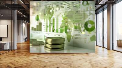  The concept of investment in an investment fund. AI generative. Wall mural