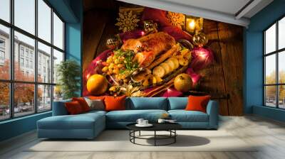 Christmas goose dinner Wall mural