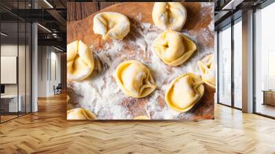 Delicious tortellini di formaggio with cheese and pepper filling Wall mural