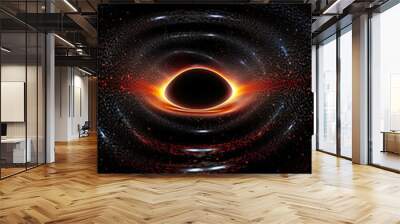 Graphical representation of a massive black hole in a distant galaxy. AI generativ Wall mural