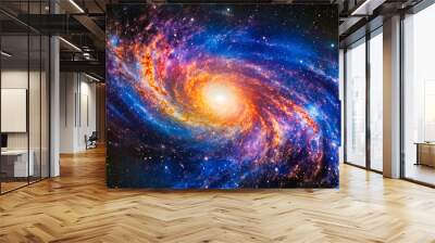 Images of distant galaxies taken with a telescope suspended in earth orbit. AI generativ. Wall mural