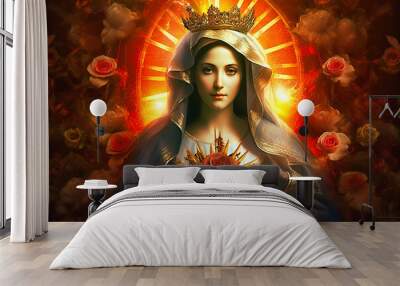 Immaculate Heart of the Holy Mary. AI generativ. Wall mural