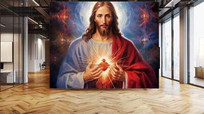 Sacred Heart of the Lord. AI generativ. Wall mural