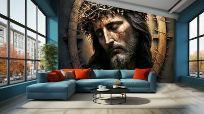 the crown of thorns of jesus christ . Ai generativ. Wall mural