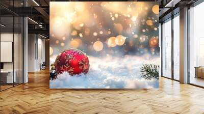 Generate a photo of generic winter holiday background Wall mural