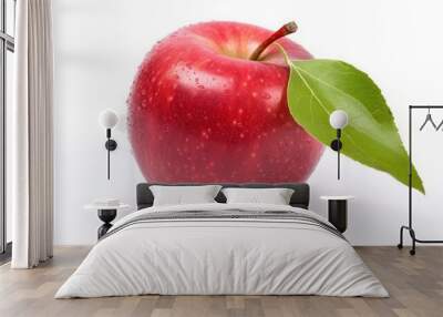 Generate a photography of red apple isolated on white Wall mural