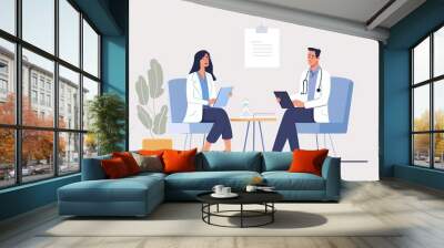 Health webinar with a doctor and patient case studies Wall mural