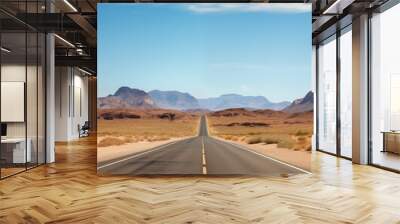 Road and mountain view background, perspective view Wall mural