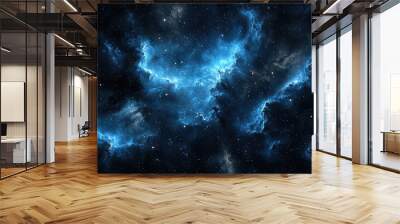 Dark Space Nebula Wallpaper. A deep space scene with a dark nebula and distant stars. Wall mural