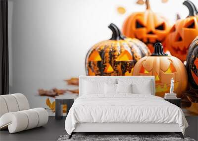 Halloween background , Halloween backdrop on white background Wall mural