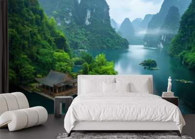 Photo for Travel and tourism in sustainable destinations. eco-friendly travel experiences. Wall mural