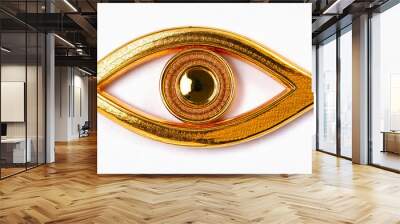 gold eye symbol isolated on white background Wall mural