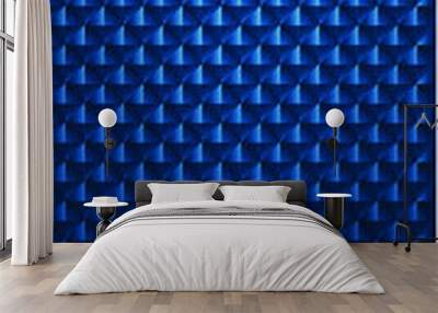 Dark blue Geometric grid Carbon fiber background Modern dark abstract vector texture Wall mural