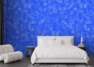 Video game controller background Gadgets seamless pattern Wall mural