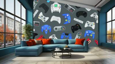 Video game controller background Gadgets seamless pattern Wall mural