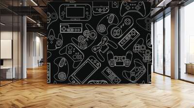 Video game controller gamepad background Gadgets seamless pattern Wall mural