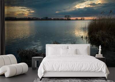 Evening view of the lake in eastern Poland Wall mural