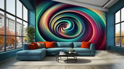 Abstract background spiral pattern that gracefully twirls from the center outwards. Wall mural