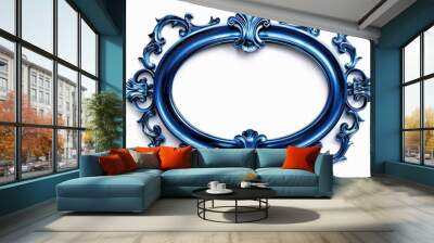 A blue frame with a black border and a white lettering. The frame is ornate and has a vintage Wall mural