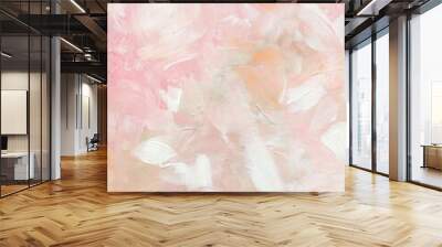 Abstract background. Acrylic on canvas. Soft pink background. Hand-drawn Wall mural