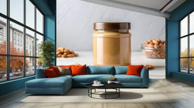 Almond or nut butter jar mockup Wall mural