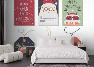 Christmas tags collection. Vector illustration. Wall mural