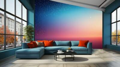 Starry night meets dawn: A serene gradient from midnight blue to warm sunrise hues, perfect for backgrounds or creative projects Wall mural