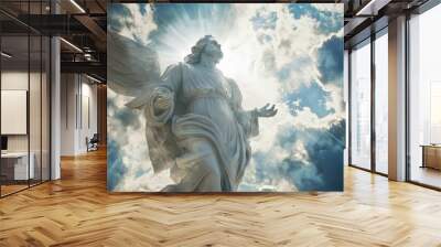 Divine portrayal of a deity in serene paradise   heavenly illustration capturing godly essence Wall mural