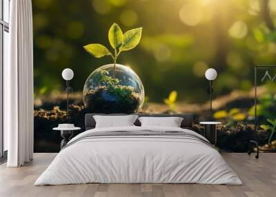 Innovative environmental investment concept  the new green deal in photography showcase Wall mural