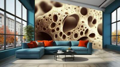 Macro view of bone structure illustration. Wall mural