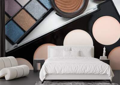 Professional makeup brushes and tools, make-up products set Wall mural