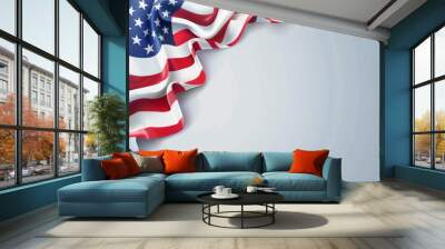 Minimalistic usa flag design - american banner with copy space - independence day background Wall mural