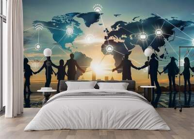 Strategic networking. enhancing global business success in international markets Wall mural