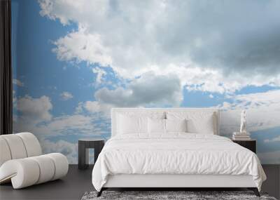 White clouds in the blue sky. Horizontal image. Wall mural