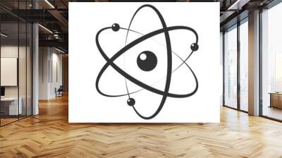 Atom icon in flat design. Set gray molecule symbol or atom symbol isolated. Vector illustration Wall mural