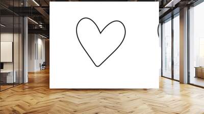 Hand drawn hearts set. Handdrawn rough heart marker isolated on white background. Vector illustration Wall mural