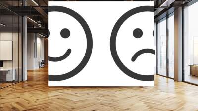 Mood vector icon, sad or happy symbol. Simple flat design, vector illustration isolated on white background. Wall mural