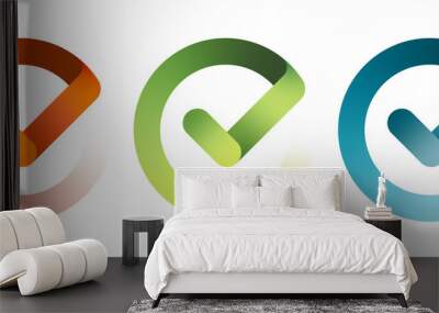 Set of check mark icon. Vector illustration Wall mural